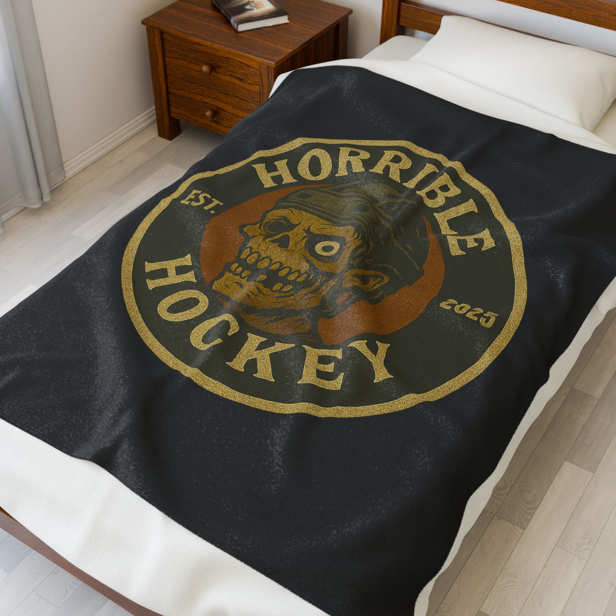 Horrible Hockey Velveteen Plush Blanket